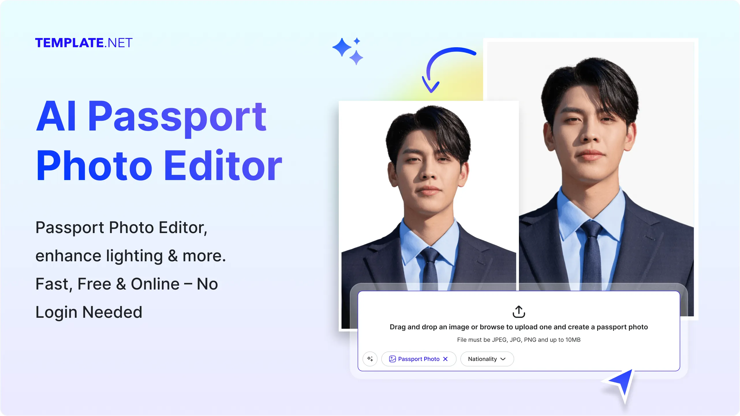 Free AI Passport Photo Editor, Free Online Passport Size Photo Maker
